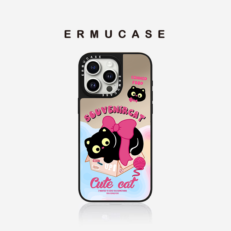 ERMUCASE二木青山《萌宠纪念猫》适用于iPhone16ProMax/16Pro/15ProMax/15Pro苹果镜面手机壳