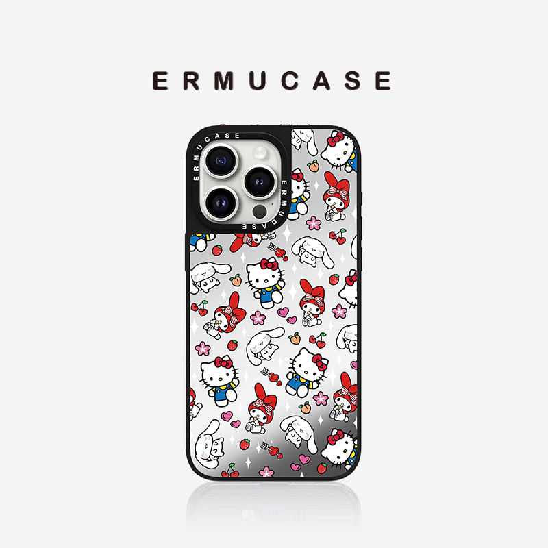 ERMUCASE二木青山《KITTY AND HER FRIENDS》凯蒂和朋友适用iPhone16ProMax/16Pro/15ProMax/15Pro苹果手机壳