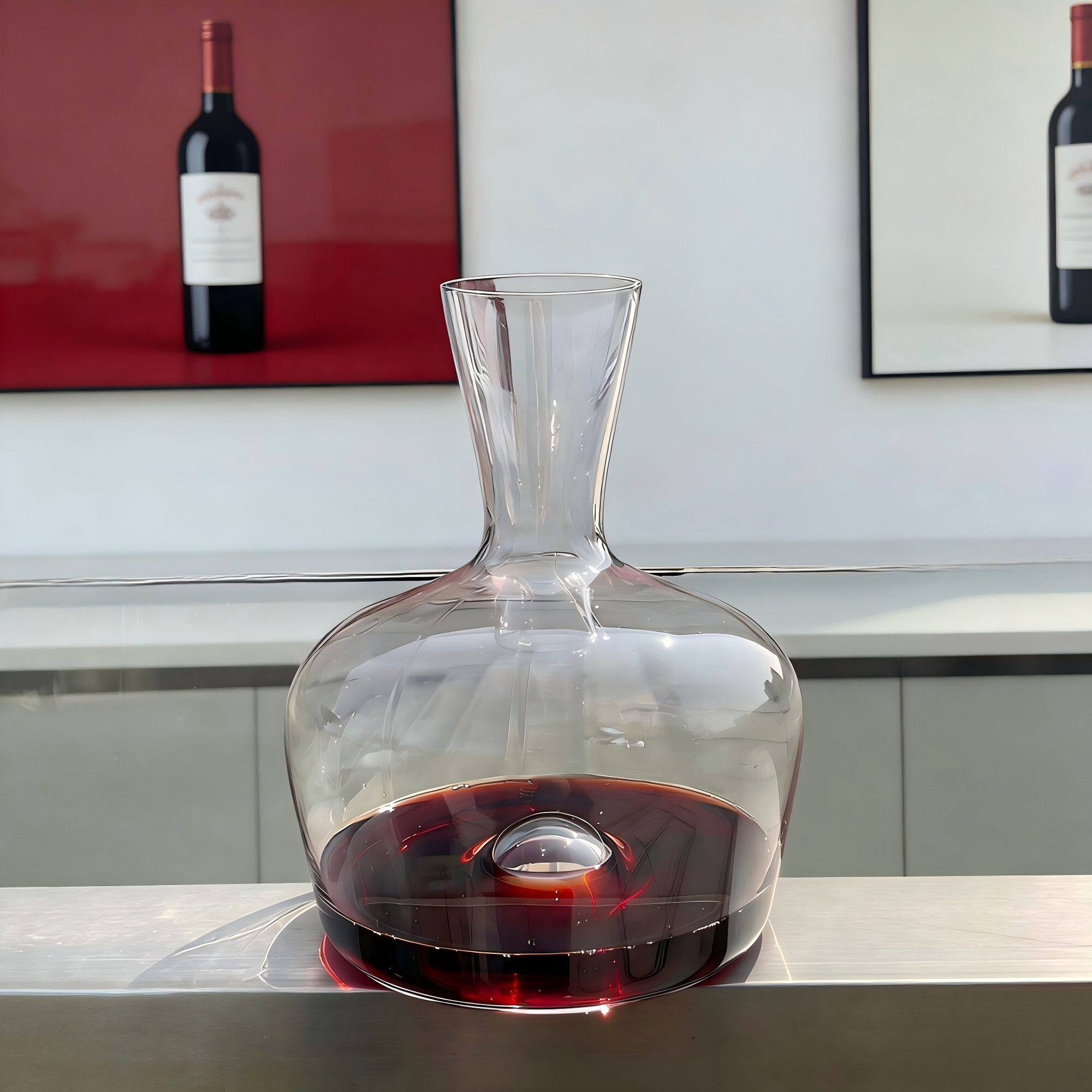 外贸精品手工微暇款大容量高山式醒酒器葡萄酒分酒器