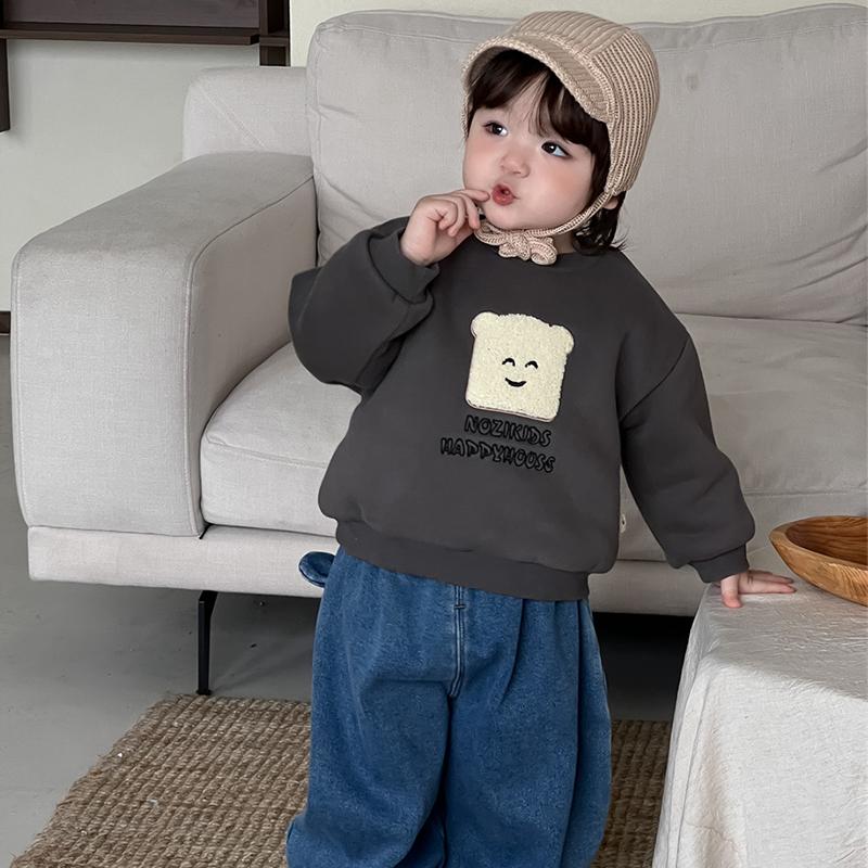 儿童秋冬季衣服韩版童装女童宝宝加厚卫衣加绒牛仔裤套装男童冬装