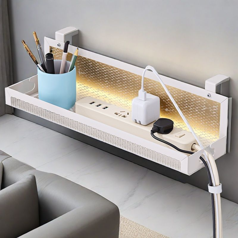办公桌上置物架桌面理线架免打孔排插收纳盒工位整理神器收纳筐
