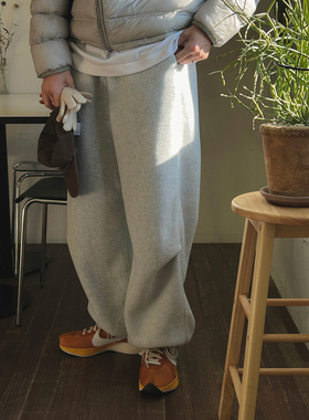 韩国东大门代购PARCEL直播秋冬膝盖立体掐褶束脚伞兵休闲裤男卫裤