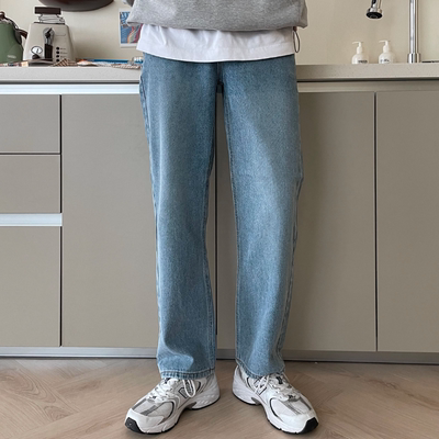 韩国代购男女百搭宽松直筒牛仔裤