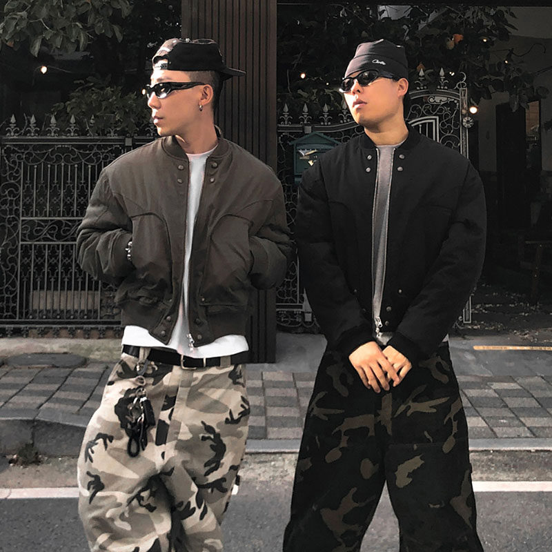 ANAN韩国东大门代购短款拉链棒球领飞行夹克休闲长袖秋冬季外套男