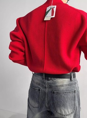 韩国东大门代购LAINE直播高品时尚半高领轻熟风百搭针织衫男毛衣