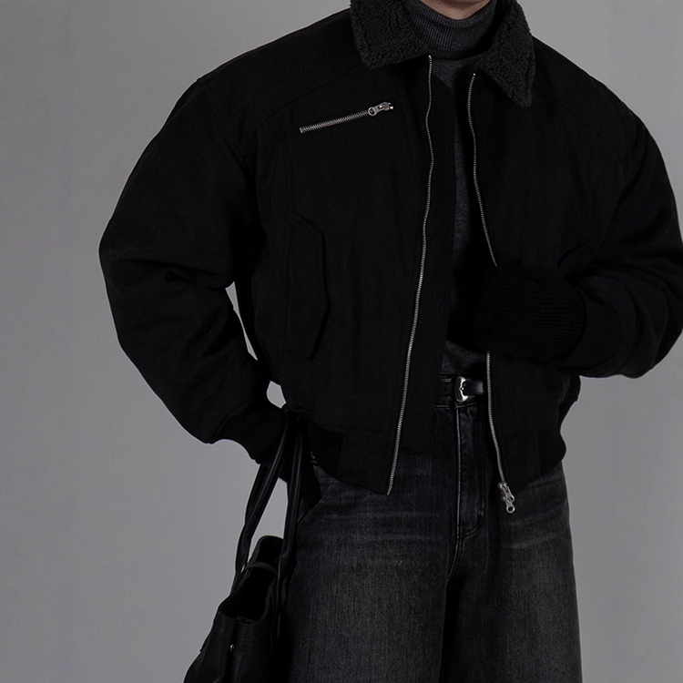 韩国东大门代购MENTO冬季重工高档复古休闲夹棉夹克男棉衣外套