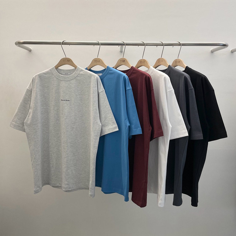 韩国东大门代购DEAR夏季重工高品胸前小字母简约短袖T恤衫男半袖