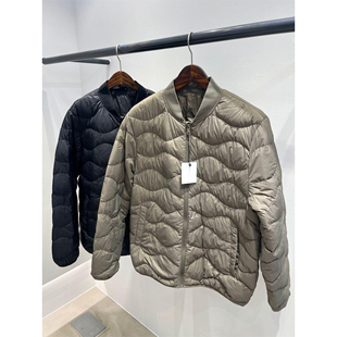 韩国代购东大门秋冬轻薄棒球领绗缝百搭拼接羽绒服休闲夹克外套男