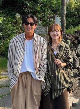 国内现货！代购HENDEL时尚设计师竖条纹休闲阔版长袖衬衫男女款