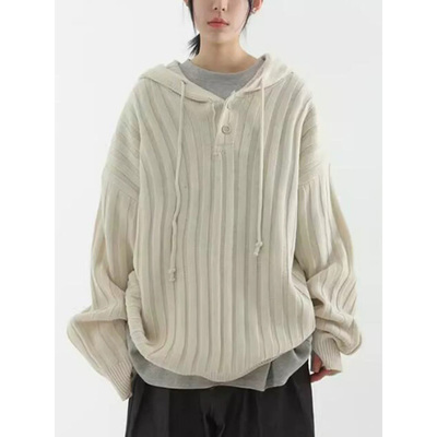 韩国代购连帽套头针织衫毛衣