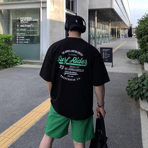 韩国代购男装学院风短袖T恤衫