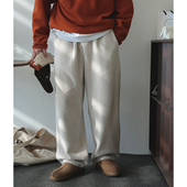 韩国东大门代购 直筒可束脚百搭休闲裤 Grab秋冬时尚 摇粒绒男女款