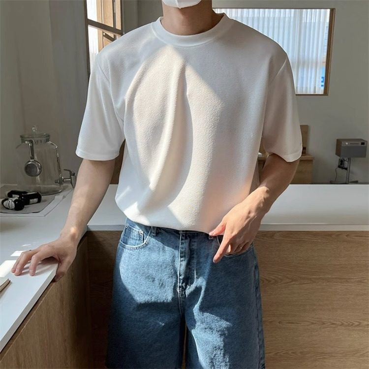 国内现货！代购夏季舒适肌理感9色多尺码百搭休闲宽松短袖T恤衫