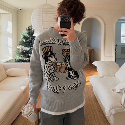 韩国代购宽松长袖针织衫2件包邮