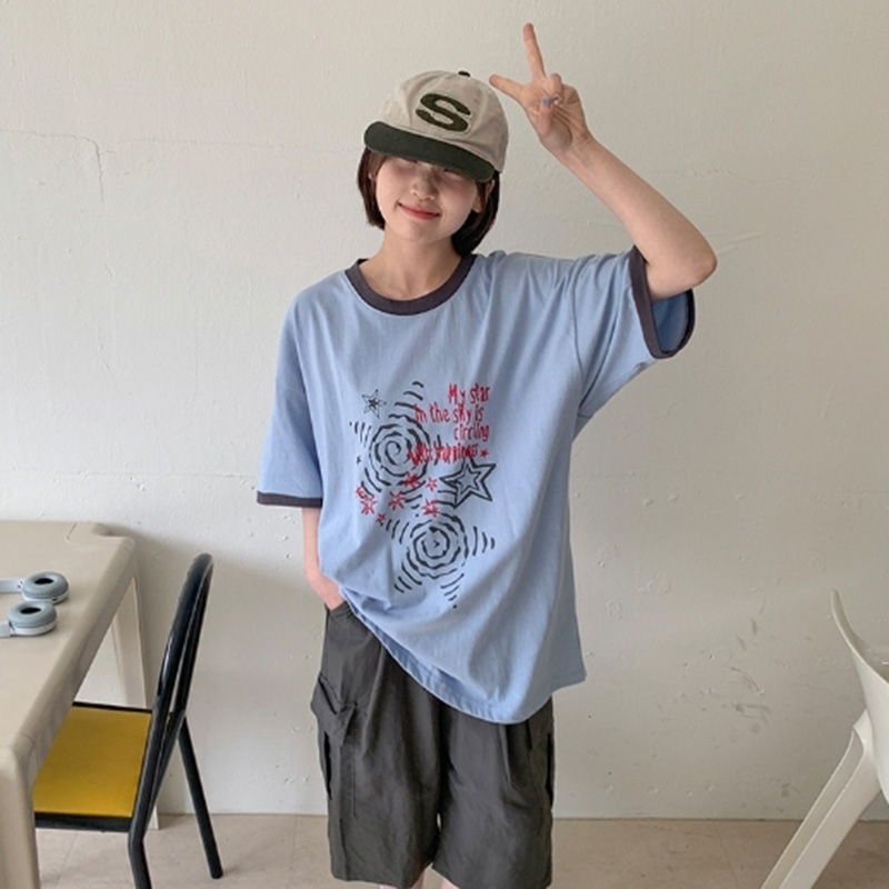韩国代购休闲夏季短袖T恤2件包邮