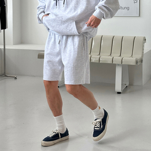短裤 国内现货 运动学院风松紧腰韩范百搭舒适休闲裤 男女同款 代购