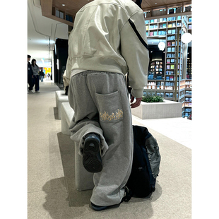 刺绣可束脚运动休闲卫裤 韩国东大门代购 潮流百搭个性 时尚 男 春季