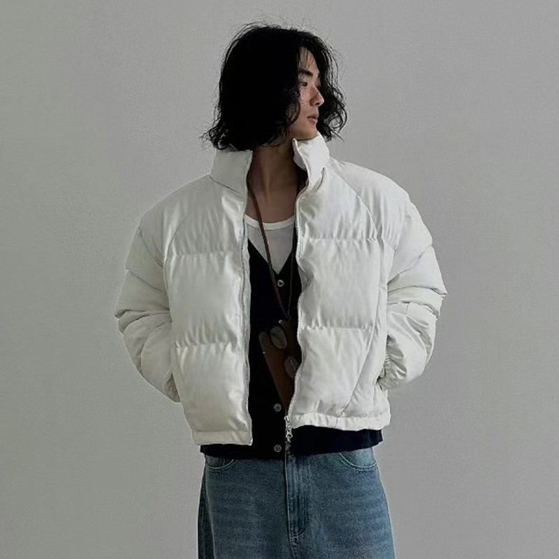 ANAN韩国东大门代购男纯色宽松立领保暖棉衣冬季百搭长袖休闲外套