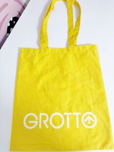 满88包邮 Grotto个乐定制款柠檬黄帆布包购物袋