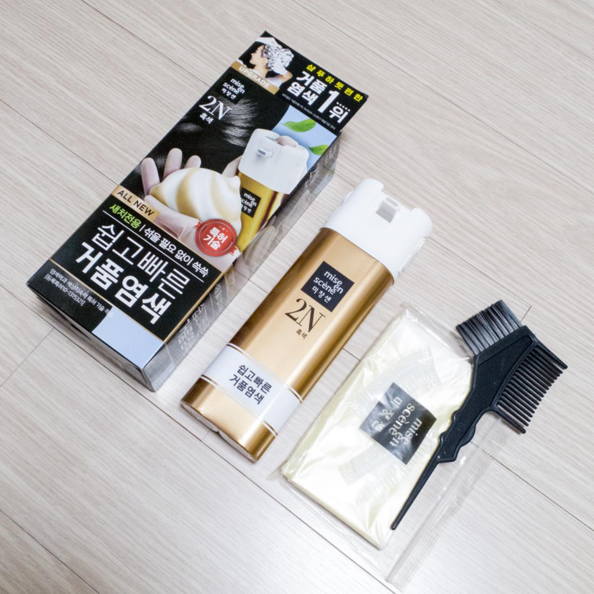 韩国美妆仙爱茉莉泡沫黑色染发剂 植物成分无刺激不伤头皮23456N