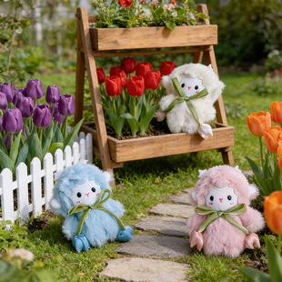 创意可爱郁金香小羊毛绒挂件玩偶钥匙扣婚礼抛洒公仔抓机娃娃玩具