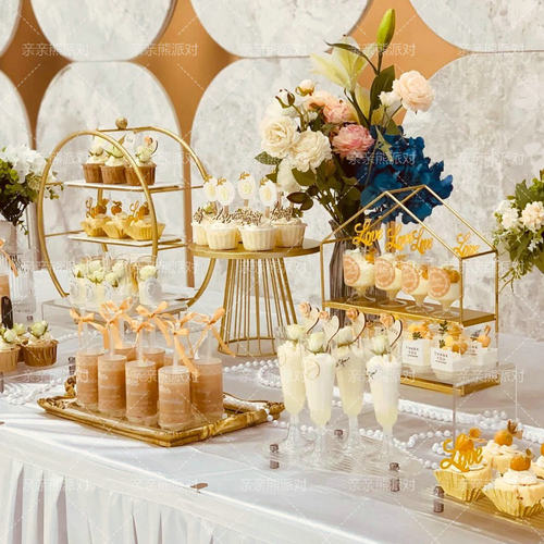 婚礼甜品台装饰香槟色推推乐贴纸