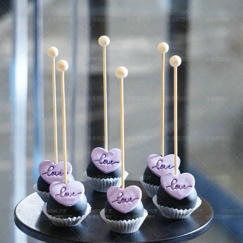 茶歇生日派对婚礼甜品台装饰棒棒糖棍子咖啡搅拌棒白色蛋糕纸托