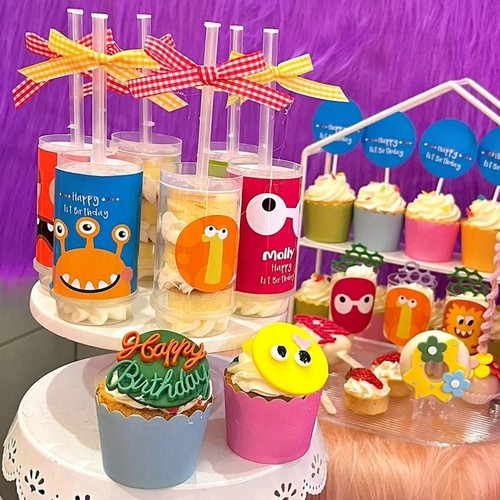 多巴胺小怪兽蛋糕装饰搞怪甜品台