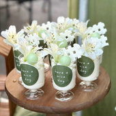 森系生日婚礼甜品台装 饰推推乐蛋糕筒慕斯杯绿色圆形nice day贴纸