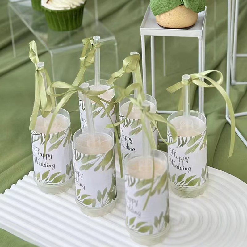 结婚甜品台装饰杯子蛋糕纸杯插件绿叶花朵慕斯杯推推乐贴纸蝴蝶结-封面