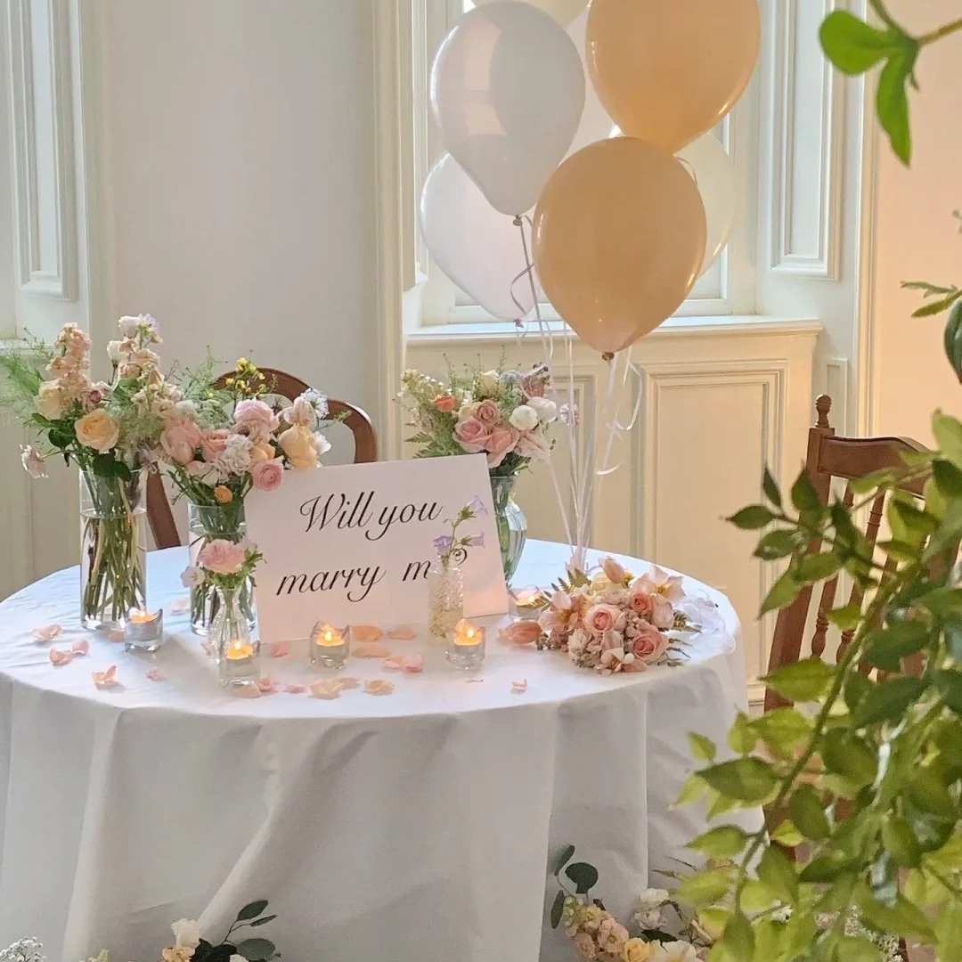 Marryme方形KT板立牌创意情人节餐厅氛围感装饰浪漫求婚道具摆件
