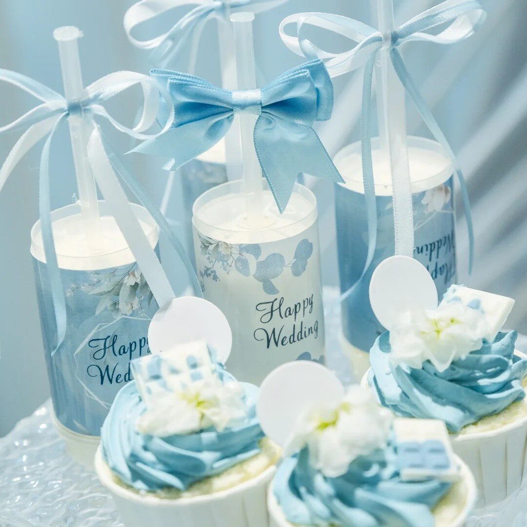 蓝色婚礼甜品台wedding贴纸插件