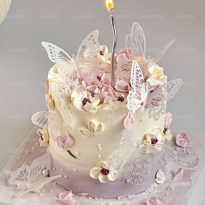 母亲节妈妈生日蛋糕装饰蝴蝶摆件