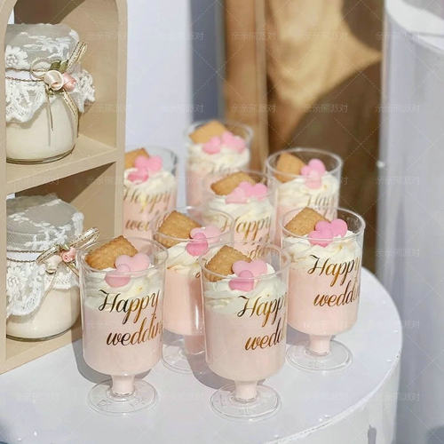 wedding慕斯杯贴纸高脚杯香槟杯