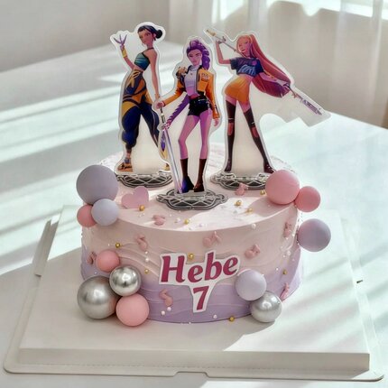 猎魔女团主题女孩生日派对甜品台装饰纸杯蛋糕插件推推乐贴纸套装