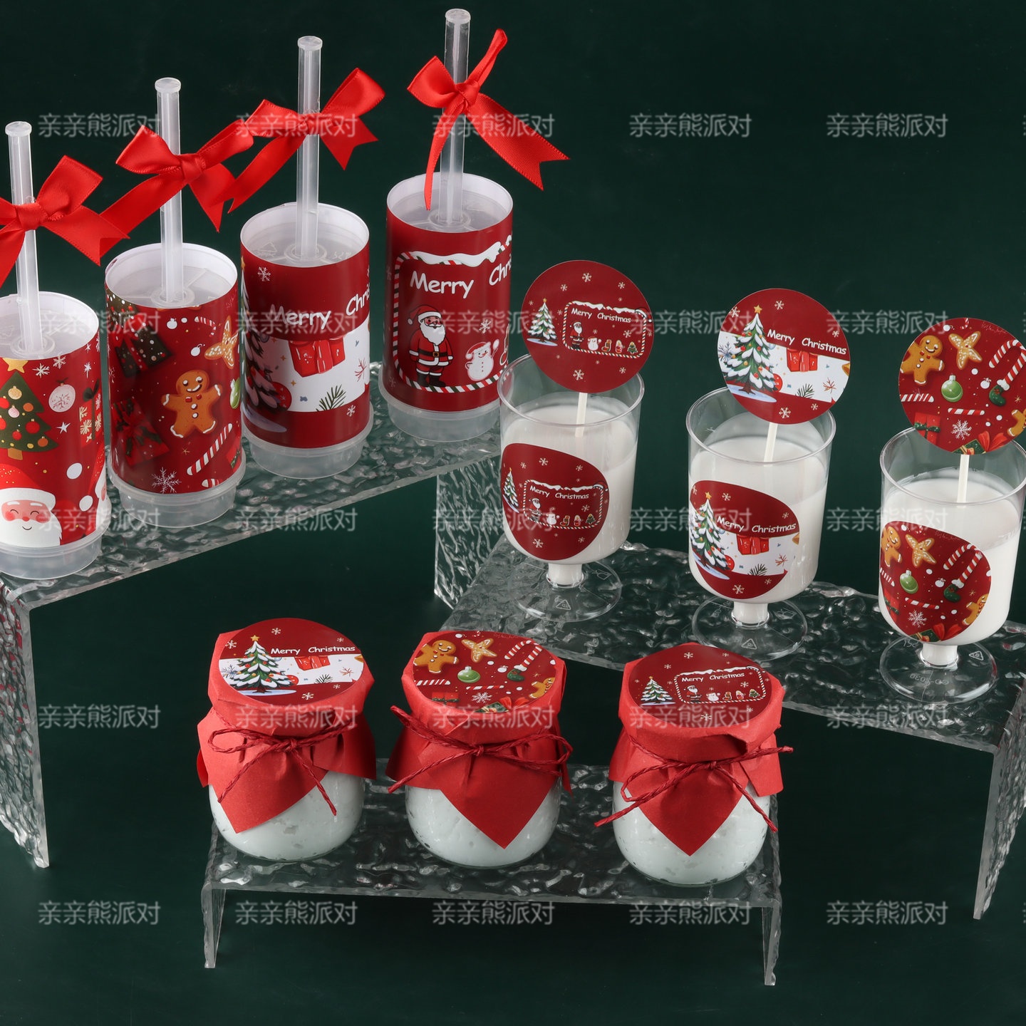 圣诞礼物MerryChristmas装饰圣诞老人图案创意蛋糕推推乐贴纸插件