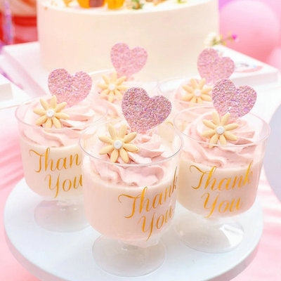 粉色系甜品台装饰生日蛋糕烘焙