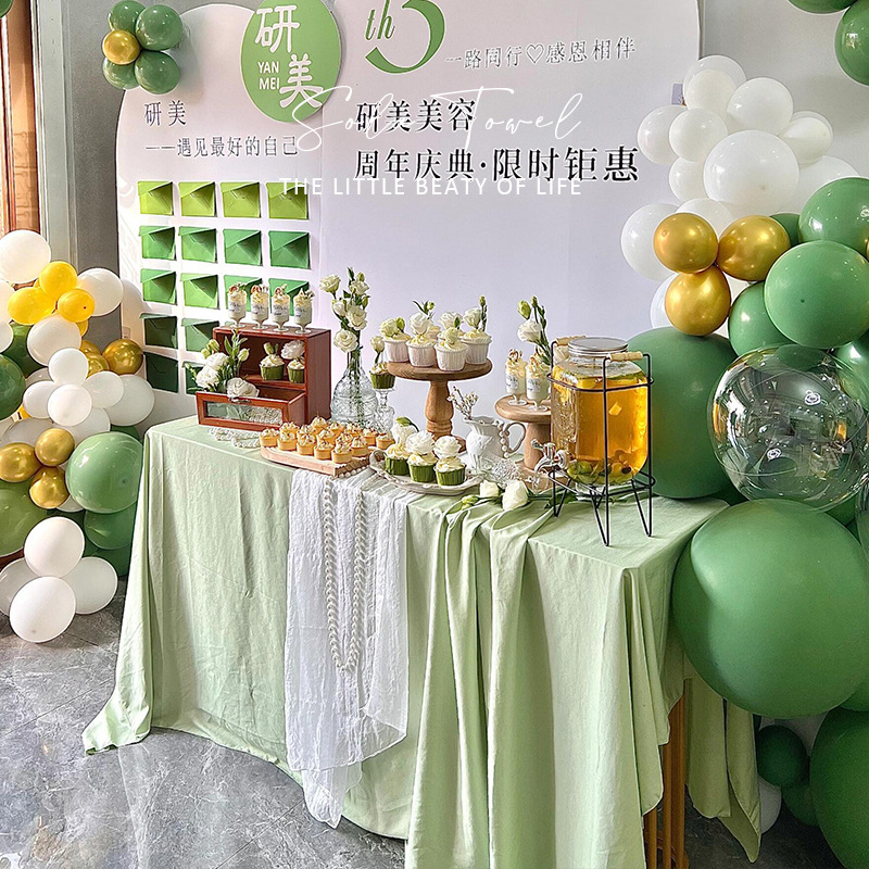 ins森系高级纯色桌布甜品台布茶歇摆台布拍照背景布生日婚礼桌布