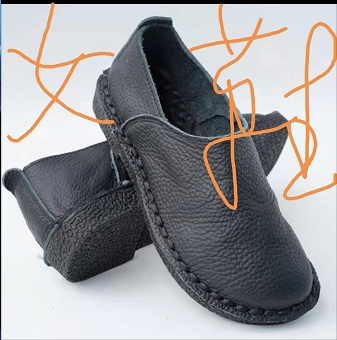 贝蒂旭平底复古一脚蹬牛皮