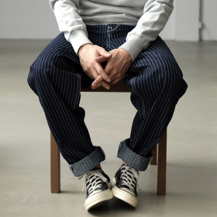 宽松直筒牛仔裤 阿美咔叽老爹裤 男重磅背带裤 复古原色丹宁长裤 美式