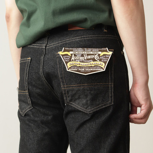 复古原色水洗休闲长裤 阿美咔叽美式 男 男直筒修身 重磅黑色牛仔裤