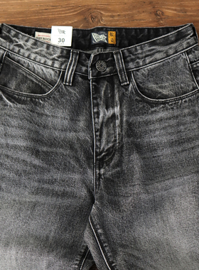 重磅纯棉男士休闲长裤美式复古烟灰黑色水洗直筒牛仔裤男秋季新款