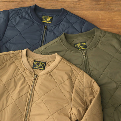 夹棉绗缝夹克男美式复古阿美咔叽棒球领内胆保暖棉服休闲外套男