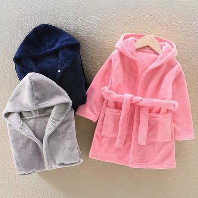 儿童秋冬睡衣法兰绒睡衣浴袍