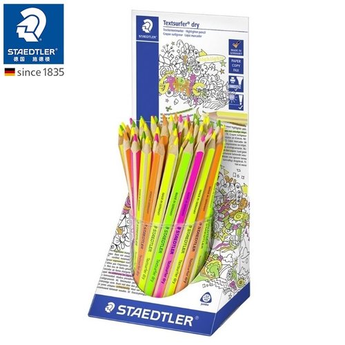 施德楼三角木杆荧光笔