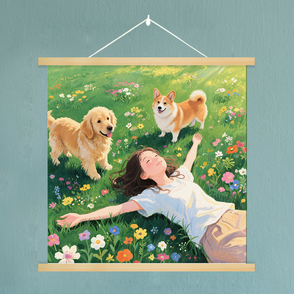 可爱治愈系猫舍狗挂画 画宠物电表箱遮丑装饰画 画艺术沙发背景墙图片