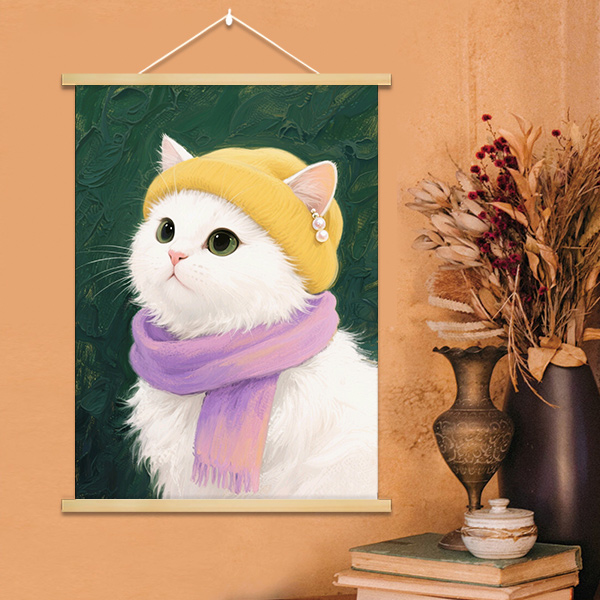 可爱卡通治愈系猫咪挂画遮挡电表箱装饰画客厅挂画入户客厅卧室图片