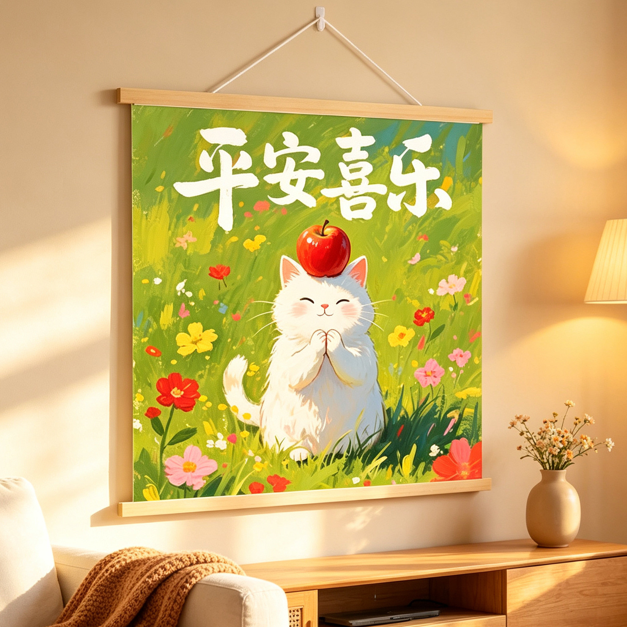 治愈宠物可爱卡通猫咪狗装饰画挂画儿童房客厅卧室电表箱遮挡遮丑图片