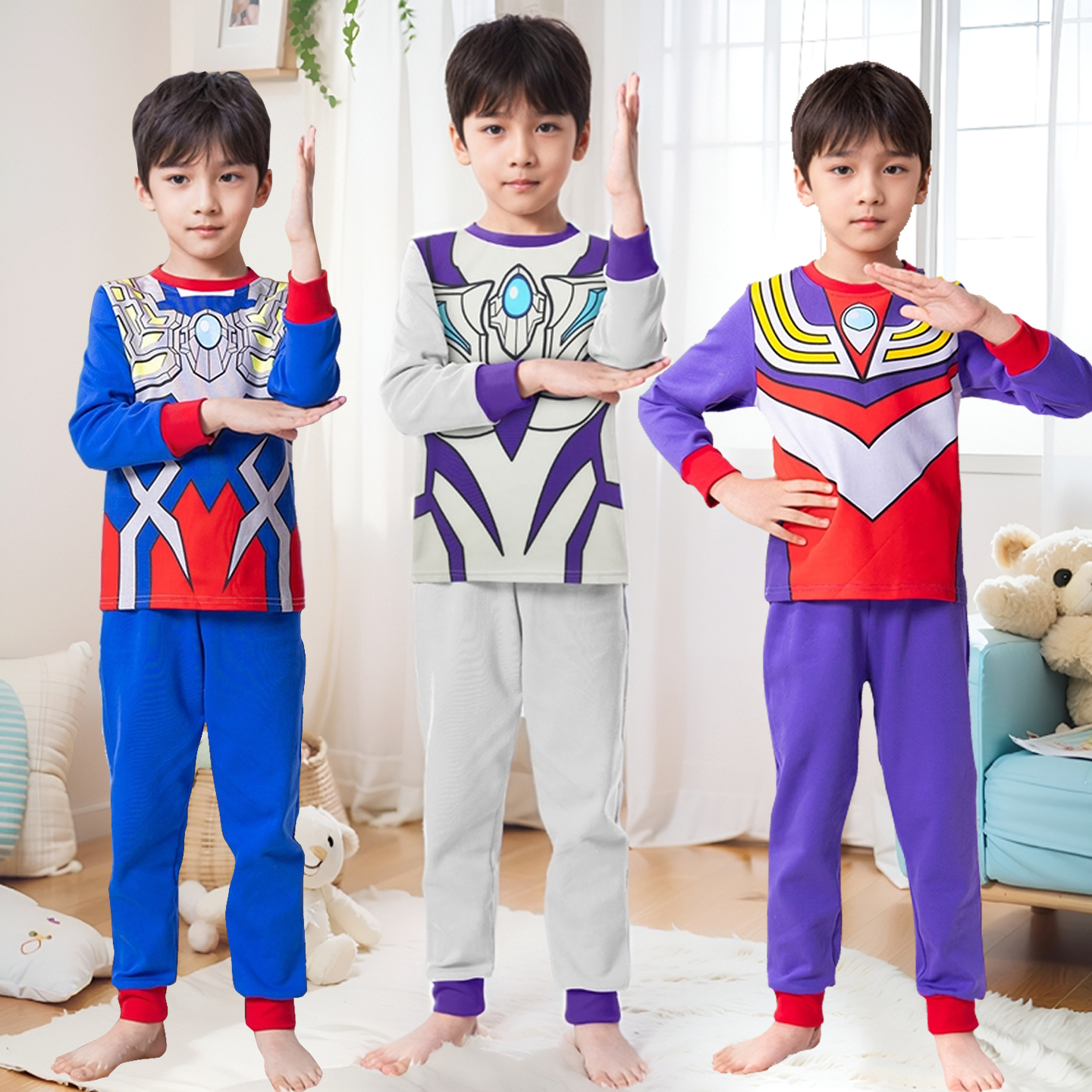 奥特曼男童秋衣秋裤套装