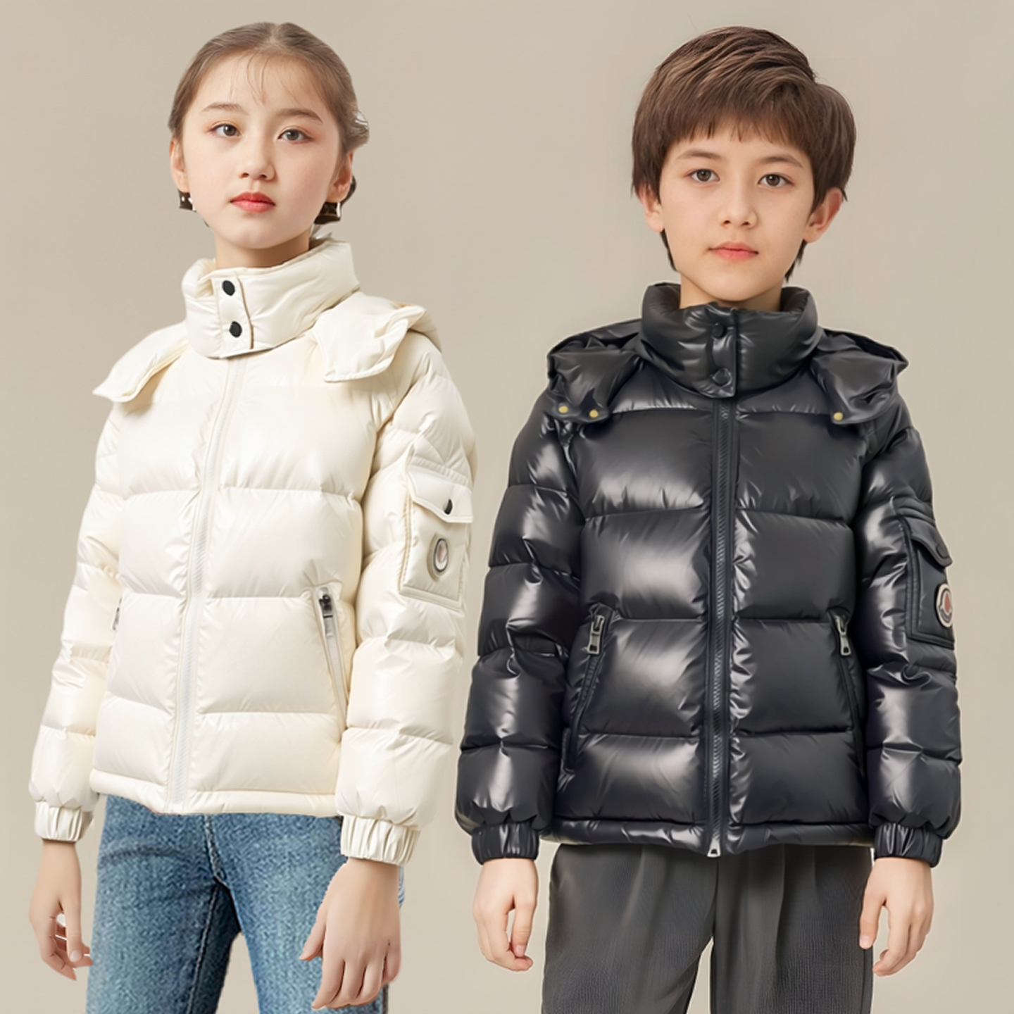 儿童短款三防羽绒服新款面包服